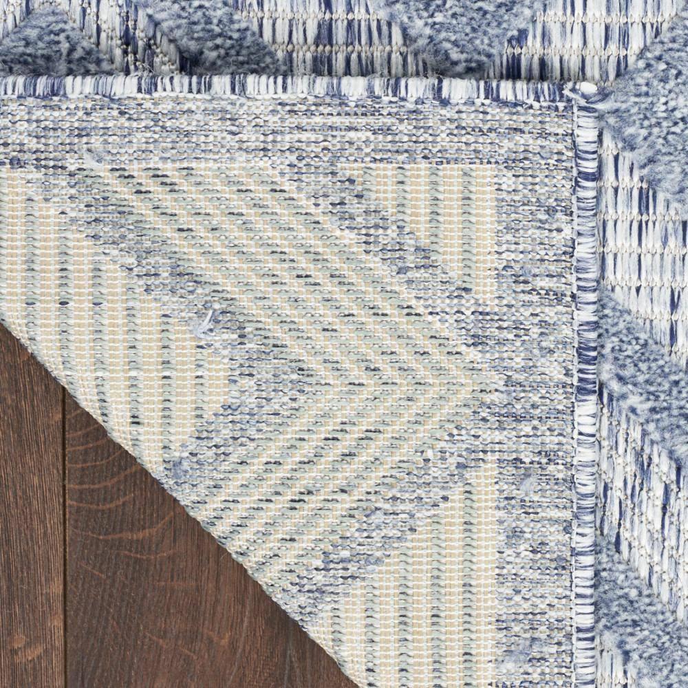 Nourison Versatile Diamond Geometric Flatweave Indoor Outdoor Area Rug Denim Blue 6' x 9'