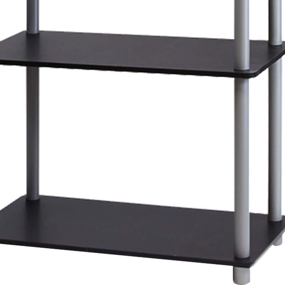 Furinno Durable 23.6 W x 11.6 D x 29.5 H 3-Shelf Freestanding Shelving Unit, Black and Gray
