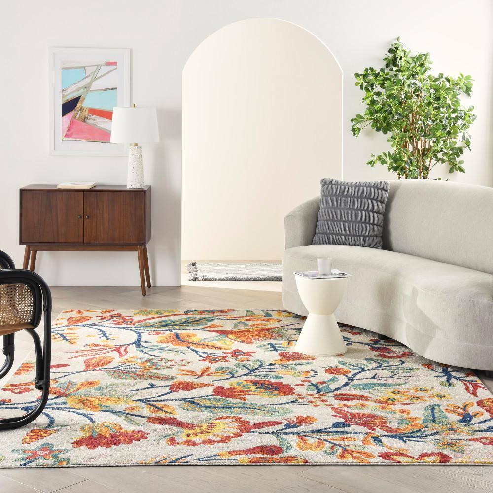 Nourison Allur Botanical Indoor Area Rug Ivory Multicolor 9' x 12'