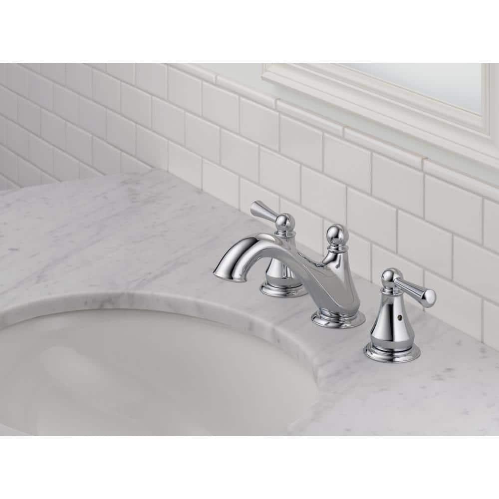 Haywood Widespread Bathroom Faucet 3 Hole, 2-handle Bathroom Sink Faucet with Drain Assembly