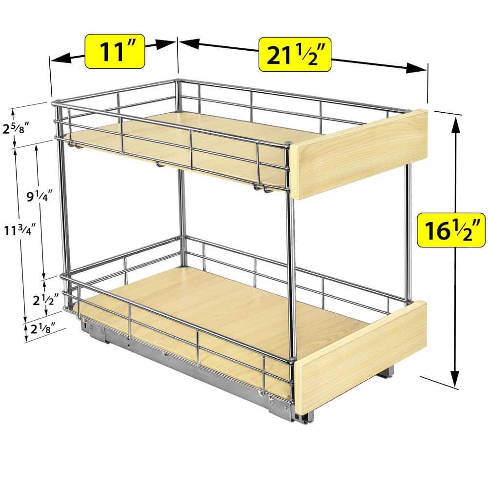 LYNK PROFESSIONAL LYNK PROFESSIONAL® SELECT Pull Out Cabinet Organizer (2 Tier) Slide Out Drawers for Kitchen, Wood