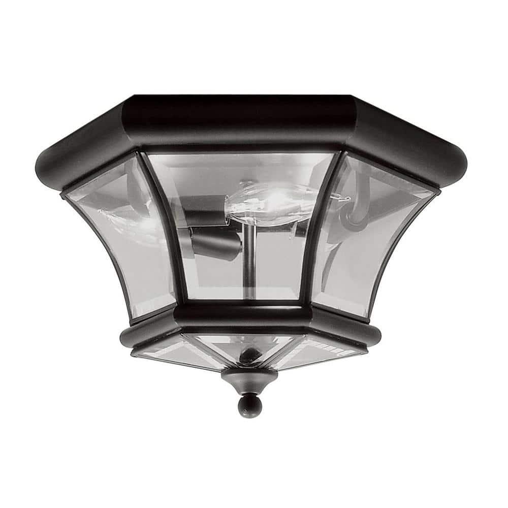 Livex Lighting Monterey/Georgetown 3 - Light Flush Mount in Black