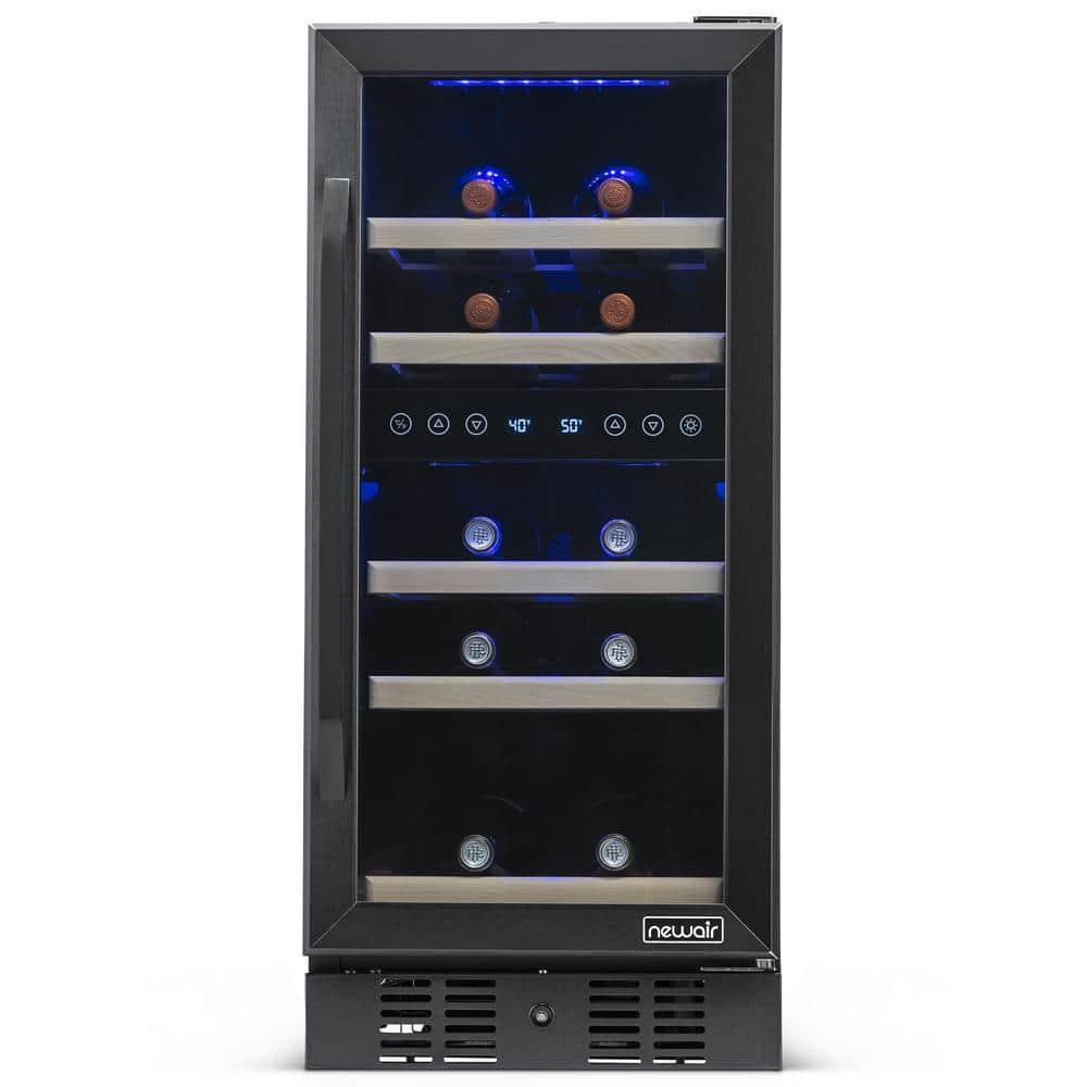 Newair 29 Bottle Stainless Steel Dual Zone Freestanding/Built-In Wine Refrigerator