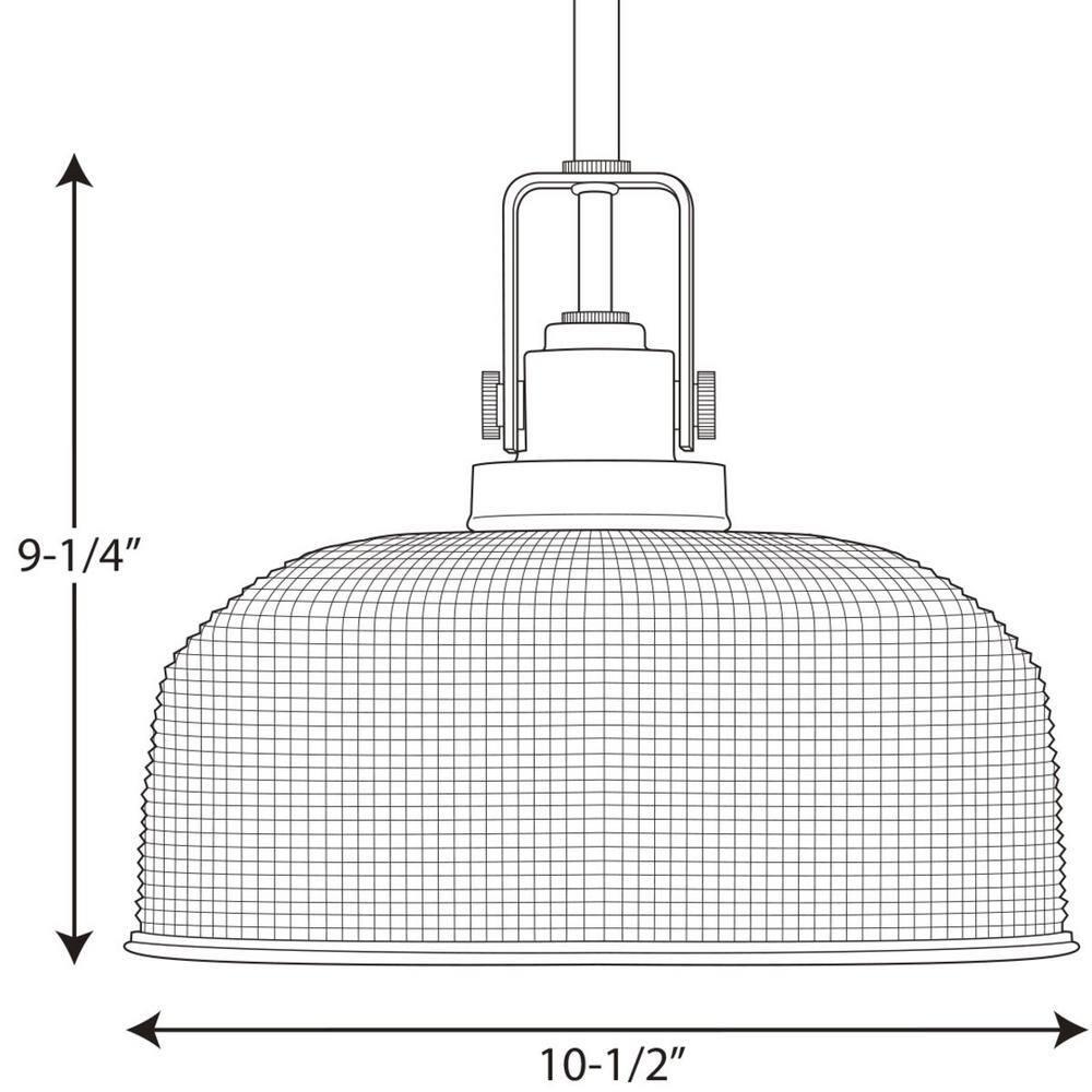 Progress Lighting Archie 1-Light Pendant, Chrome, Double Prismatic Glass Shade