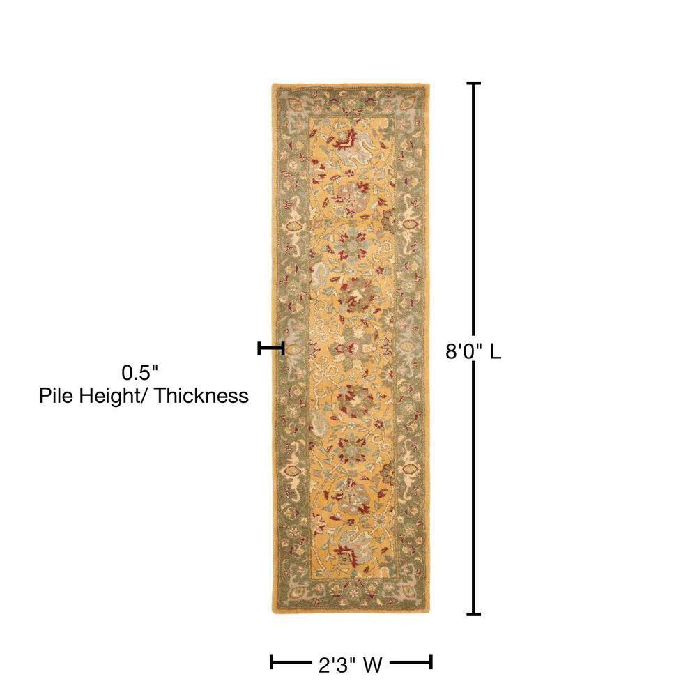 Antiquity AT21 Hand Tufted Indoor Runner Rug - Gold - 2'3"x8' - Safavieh