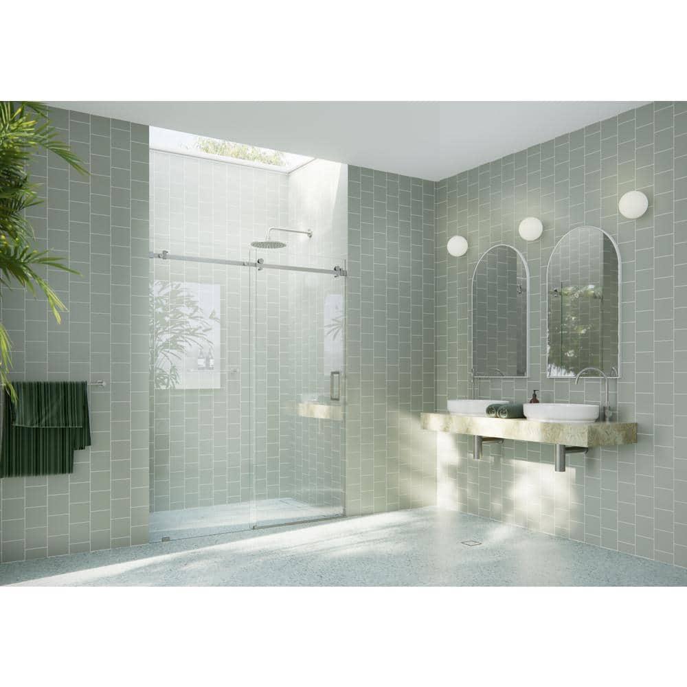 Astro 60 - 64 in. x 78 in. Fully Frameless Glass Sliding Shower Door