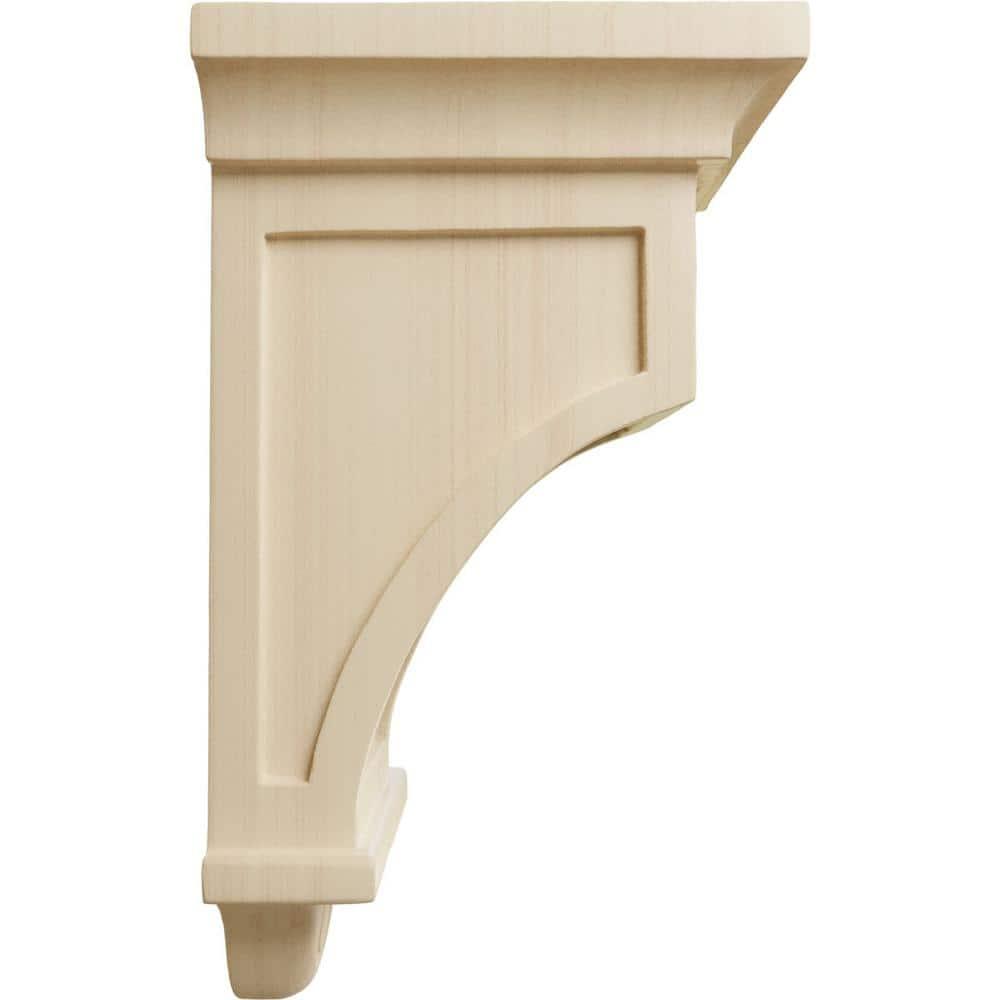 Ekena Millwork 5"W x 5"D x 9"H Arts and Crafts Corbel, Rubberwood