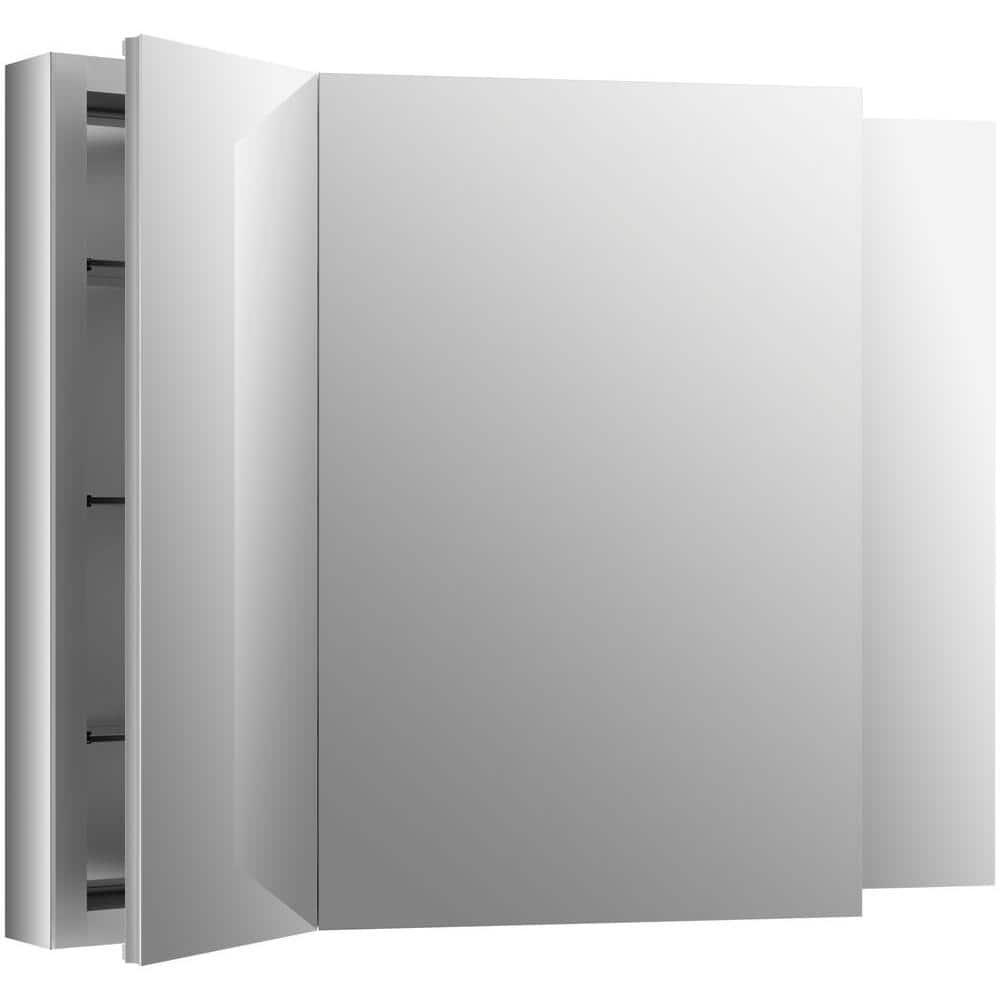 KOHLER Verdera® Aluminum Triple-Door Medicine Cabinet, Frameless with Adjustable Shelves