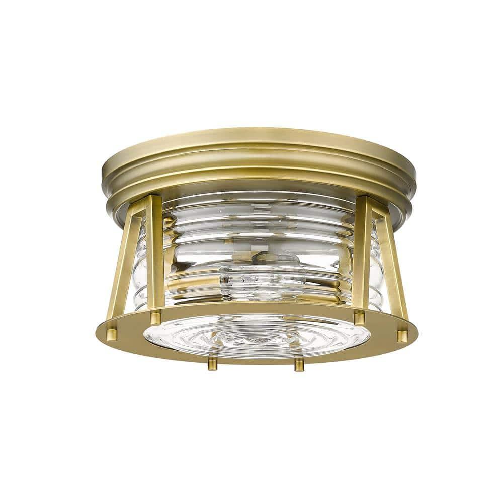 Z-Lite Cape Harbor 2 - Light Flush Mount in  Rubbed Brass