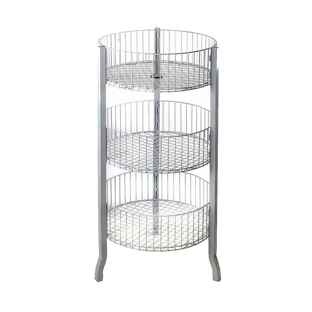 Azar Displays Three-Tiered Large White Wire Bin