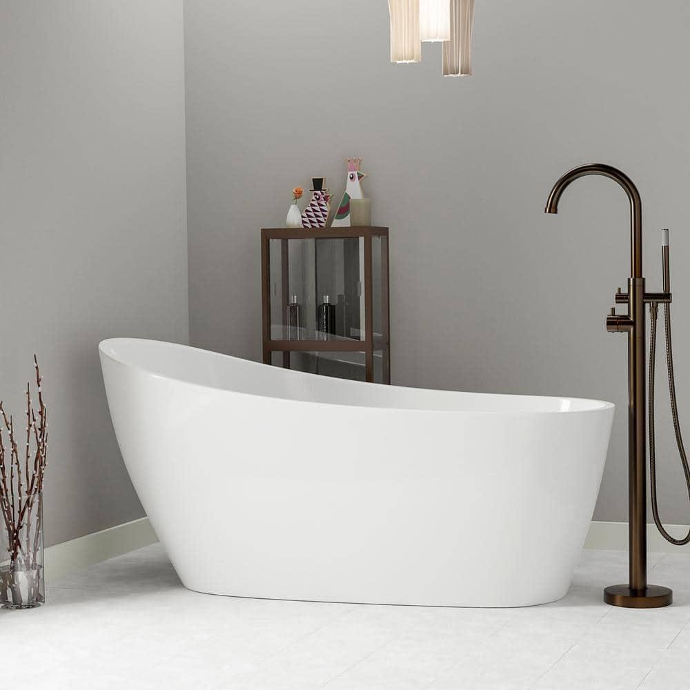 Lorenzo 60'' x 27.5'' Freestanding Soaking Acrylic Bathtub
