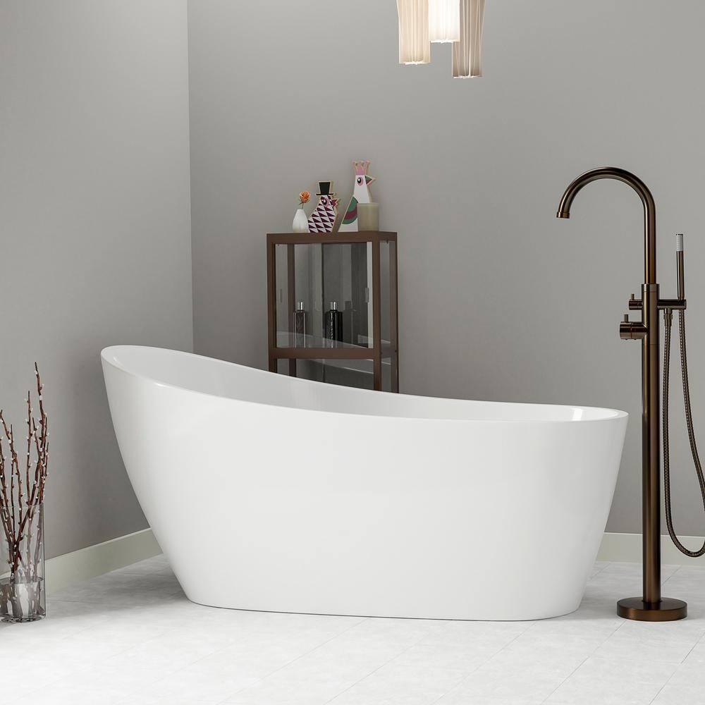 Lorenzo 60'' x 27.5'' Freestanding Soaking Acrylic Bathtub