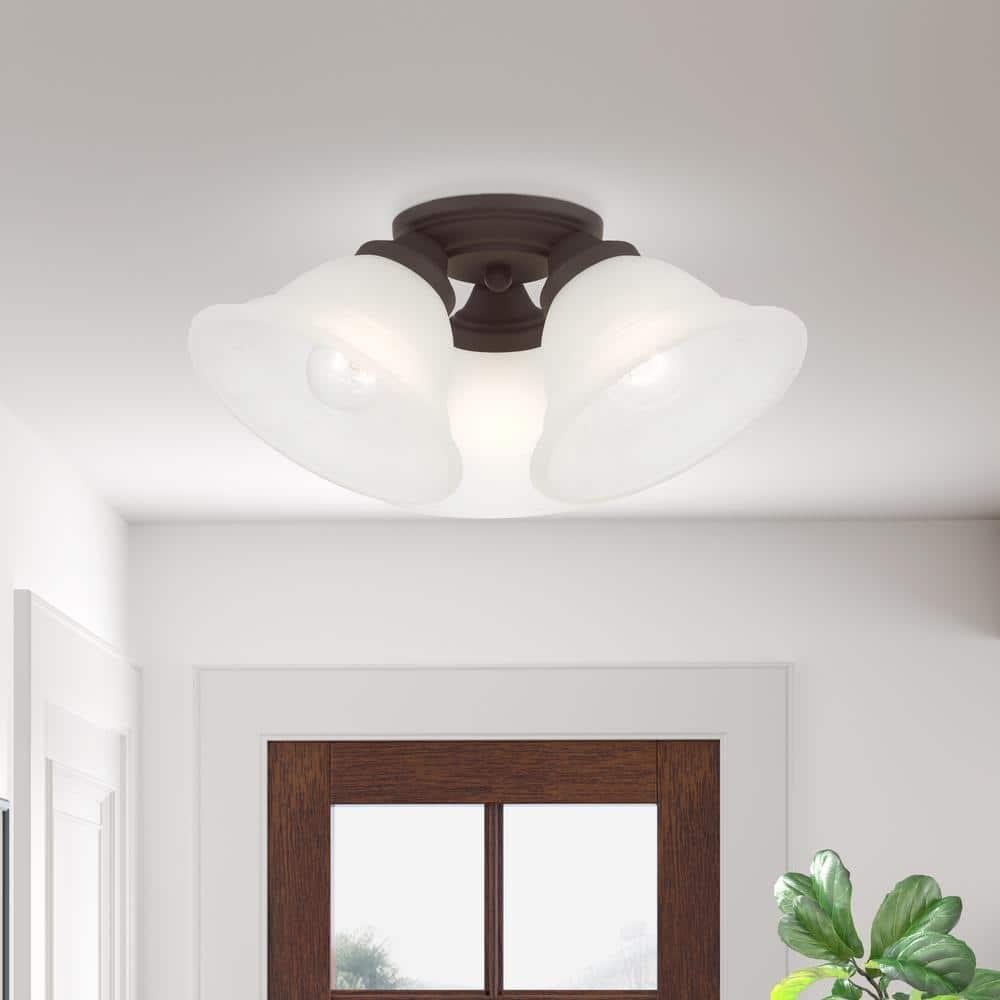 Livex Lighting Wynnewood 3 - Light Flush Mount in  Bronze