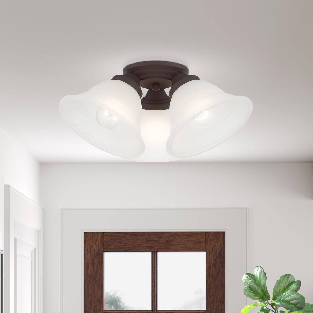 Livex Lighting Wynnewood 3 - Light Flush Mount in  Bronze