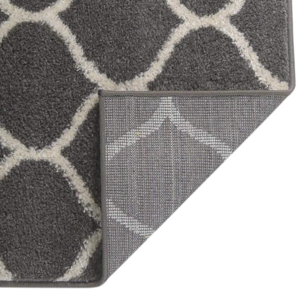 Unique Loom 2' 0 x 6' 0 Trellis Frieze Rounded Dark Gray Area Rug