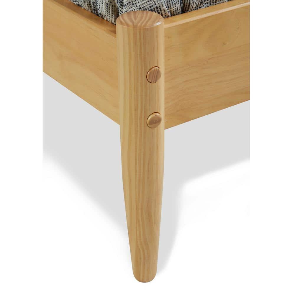 Camaflexi Mid Century Platform Bed Wood Panel Bed Frame with Headboard, Full, Scandinavian Oak
