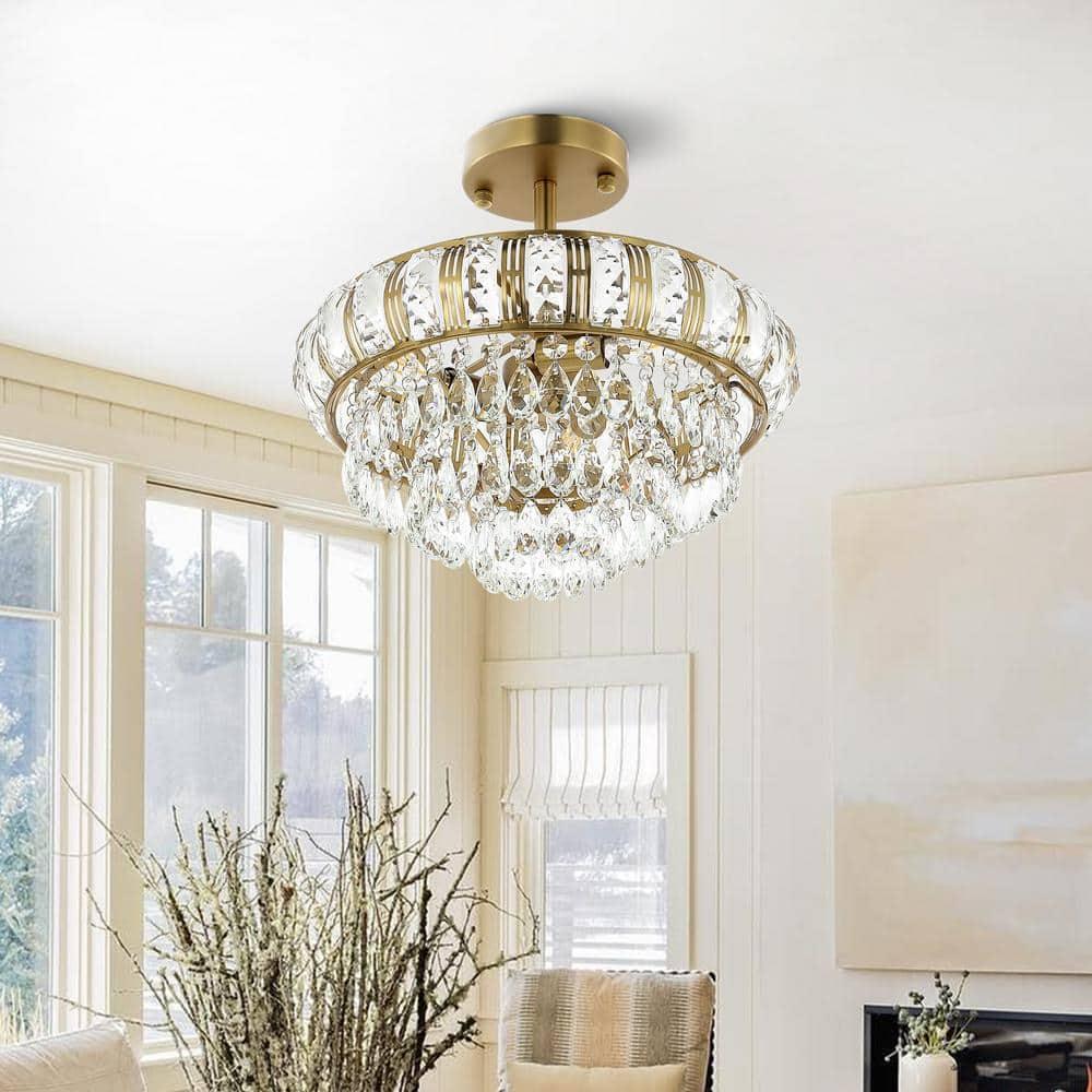 GetLedel 3-Light Empire Crystal Chandelier Gold N/A Gold