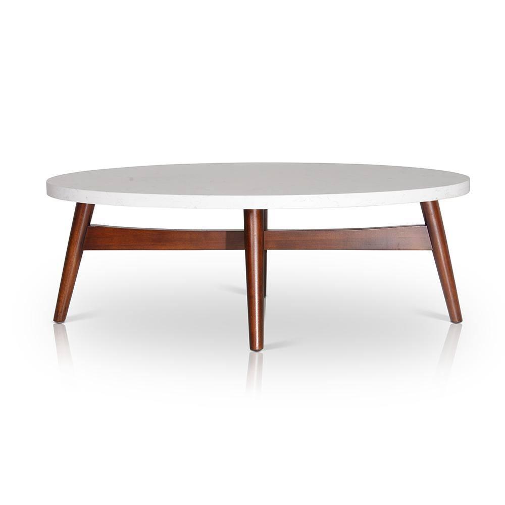 Serena Silverstone Oval Cocktail Table White - Steve Silver
