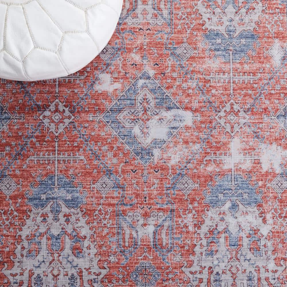 Tucson TSN188 Power Loomed Machine Washable Area Rug - Rust/Beige - 6'x6' - Safavieh.