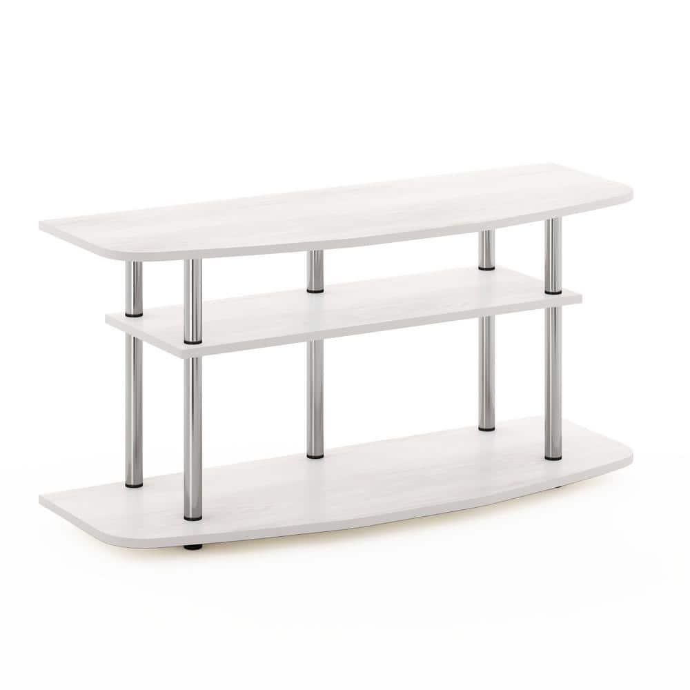Furinno 3-Tier No Tools TV Stand Entertainment Center Hold up to 46" TV White Oak