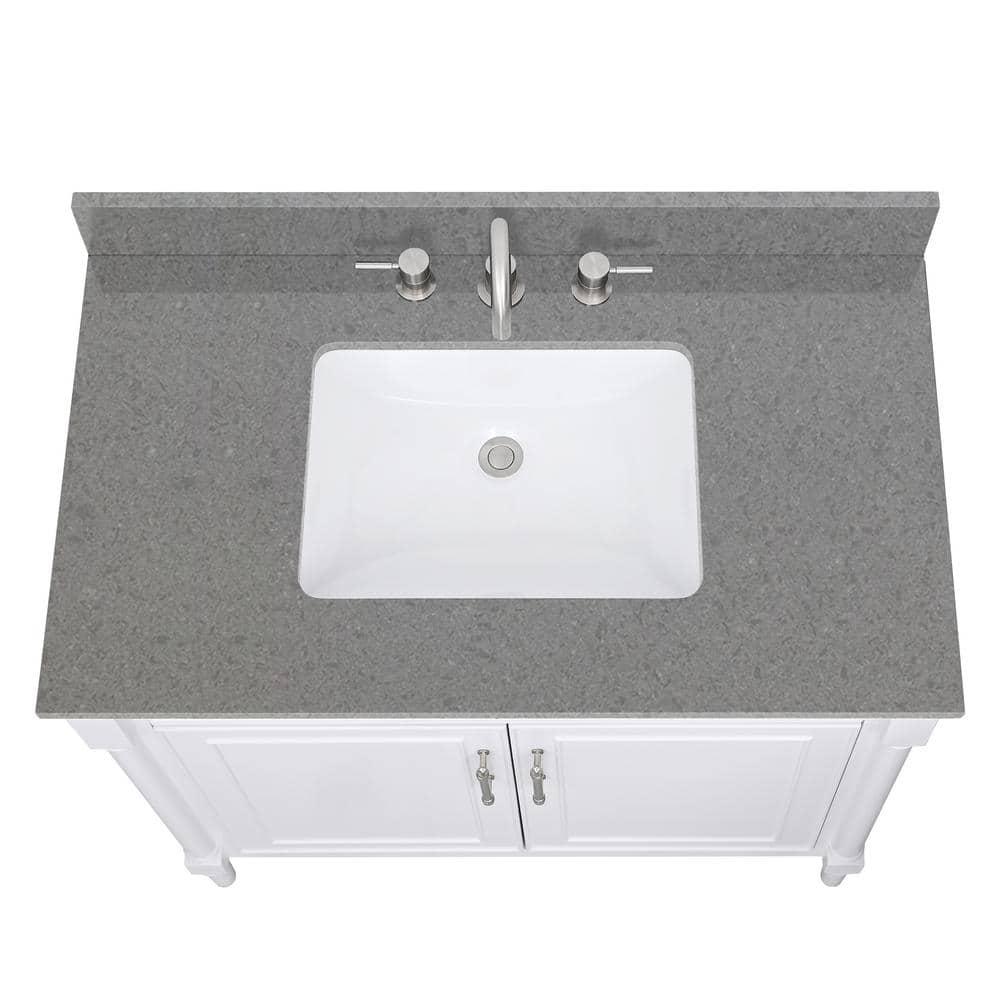 37'' Quartz Single Bathroom Vanity Top with Sink