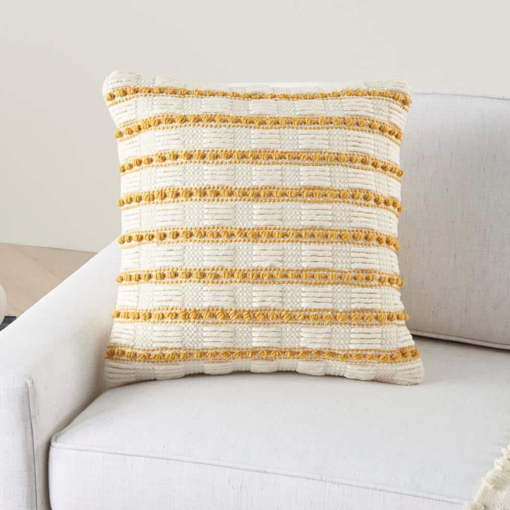 Mina Victory Striped Cotton, Polyester Throw Pillow