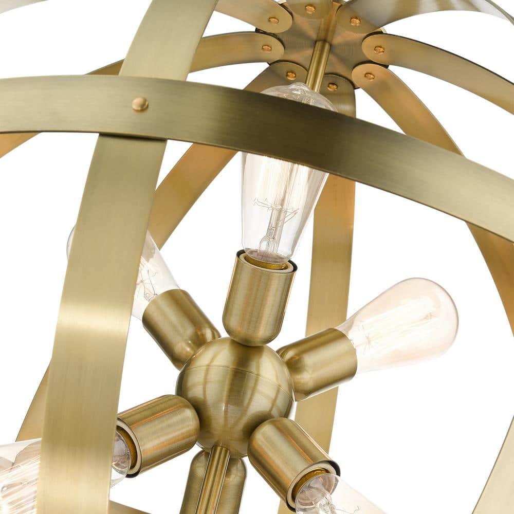 Livex Lighting Stoneridge 6 - Light Pendant in  Antique Brass
