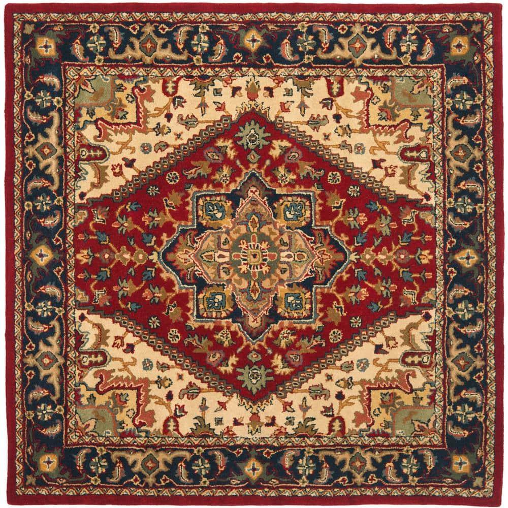 SAFAVIEH Heritage York Oriental Wool Area Rug, Red, 10' x 10' Square