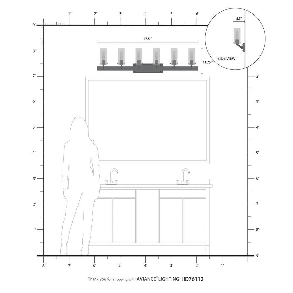 Livex Lighting Beckett 6 - Light Vanity in  Brushed Nickel
