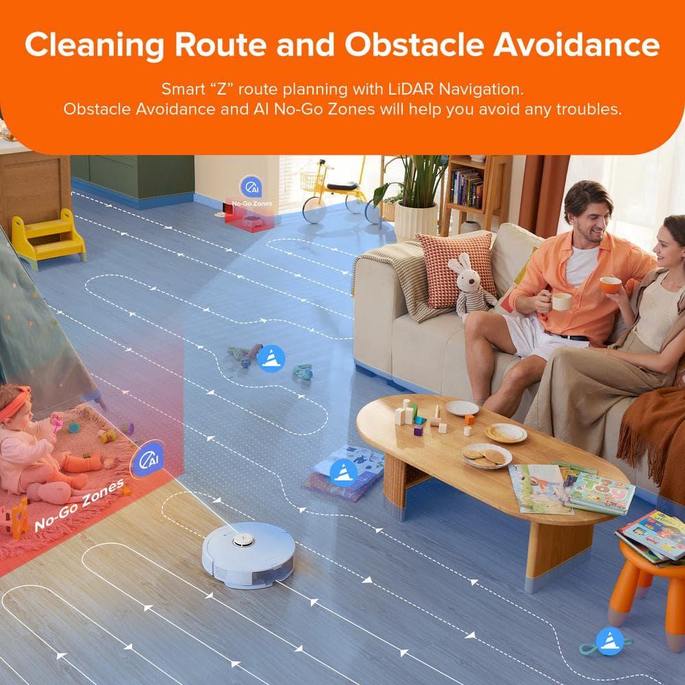 Q8 Max Robotic Vacuum White: Roborock, Cordless, Smart Mapping, App Controlled, Tangle-Free, Multi-Surface, 1-Year Warranty