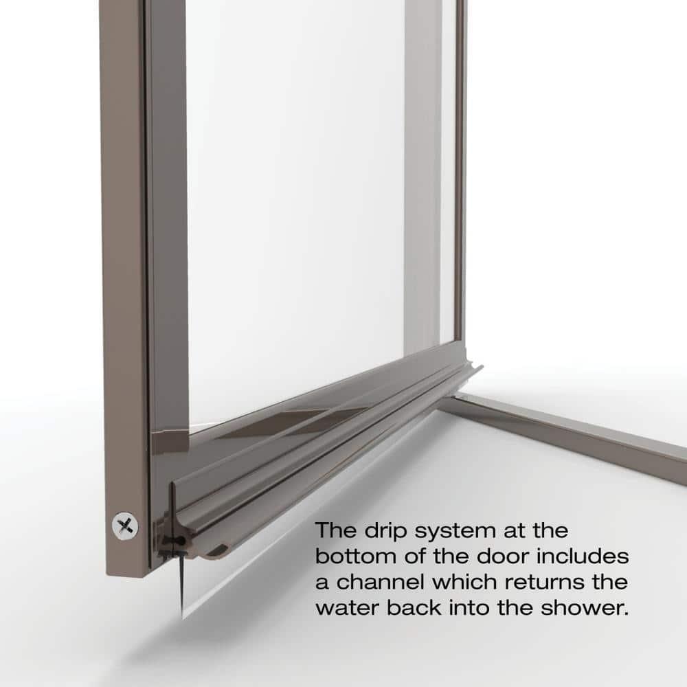 Sopora 24-1/2 in. x 63-1/2 in. Framed Pivot Shower Door in Oil Rubbed Bronze