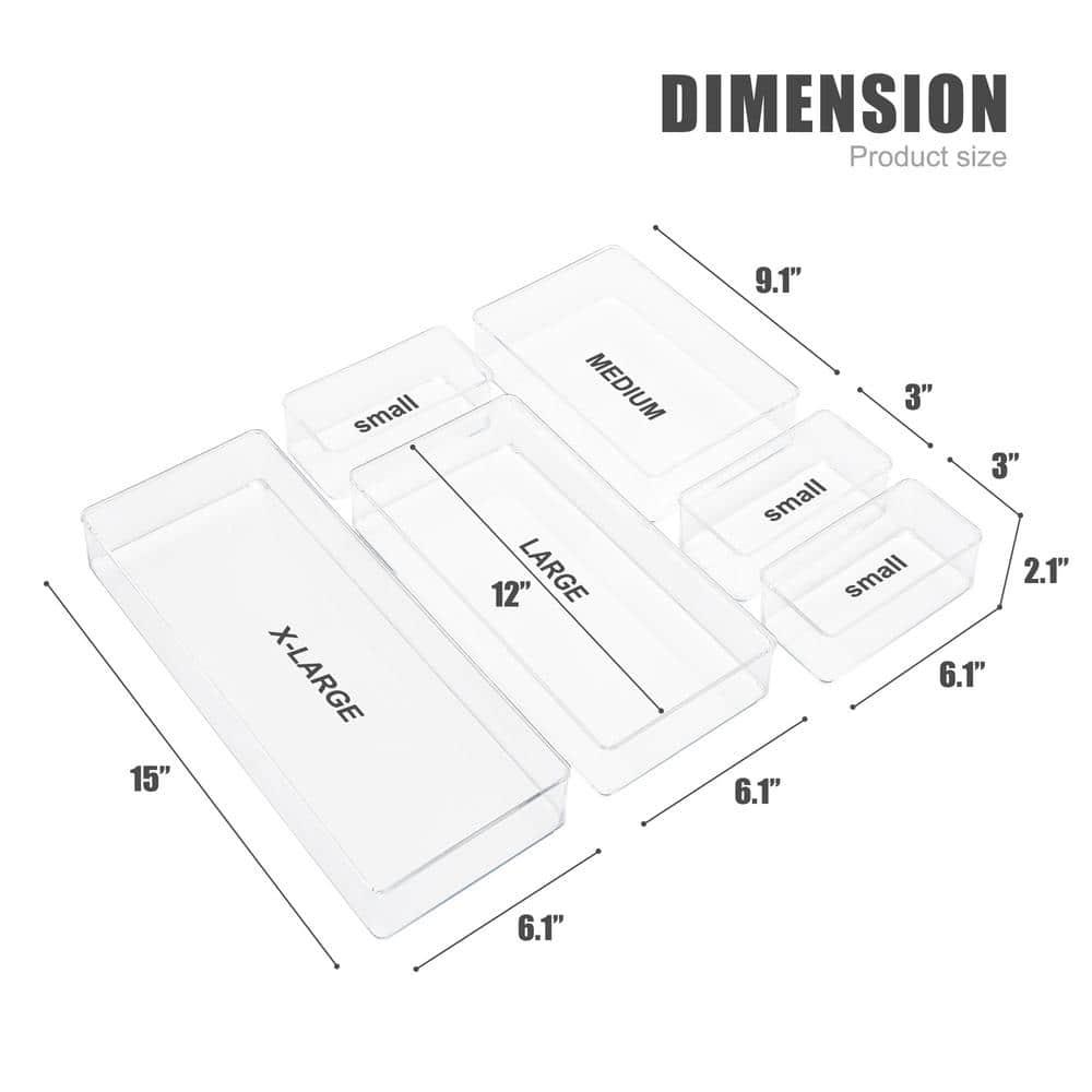 Sorbus 6-Piece Kitchen Pantry Drawer Organizer Set