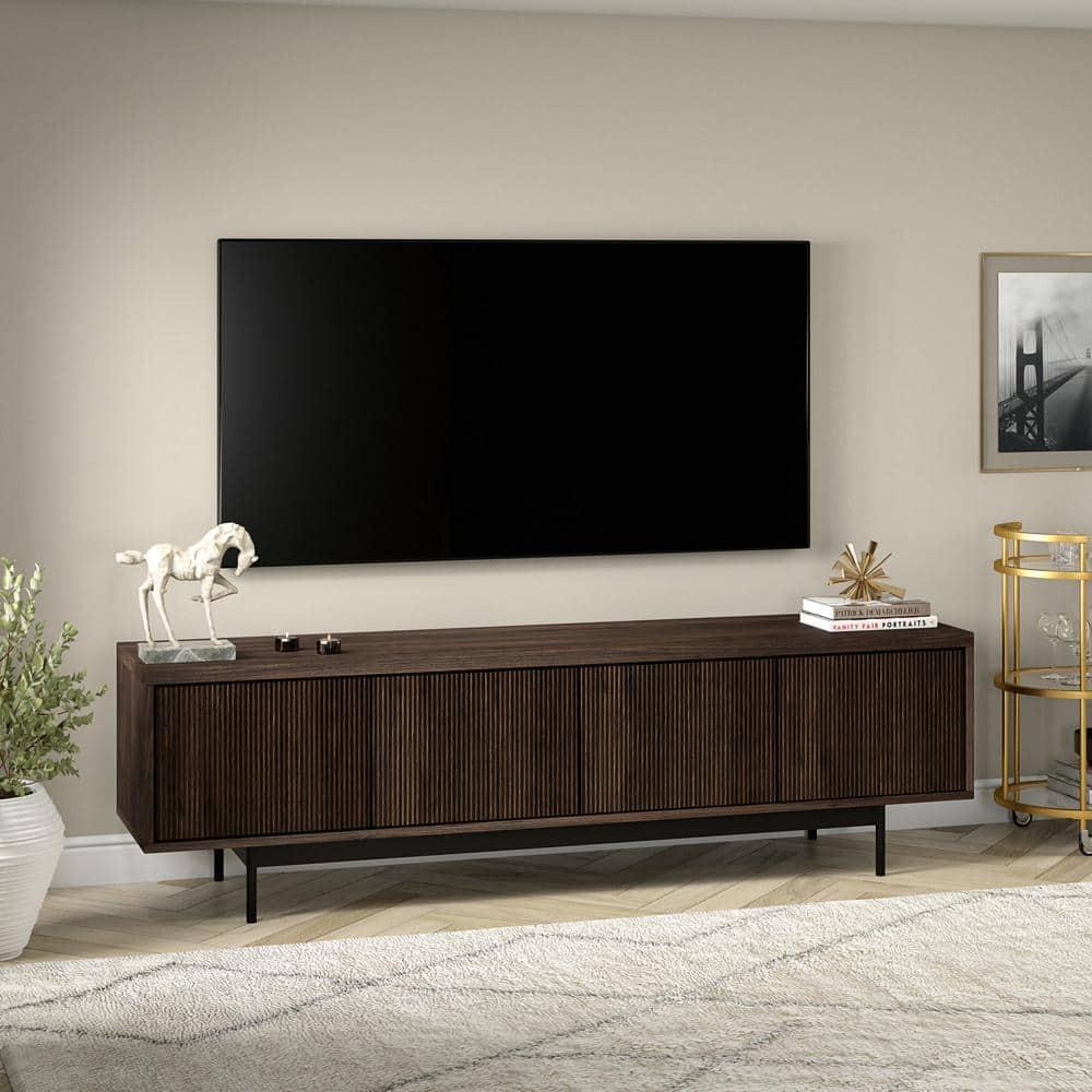 Evelyn&Zoe Whitman Rectangular TV Stand for TV's up to 75" in Alder Brown