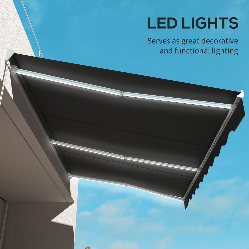 Outsunny Outsunny Polyester Cover Retractable Patio Awning