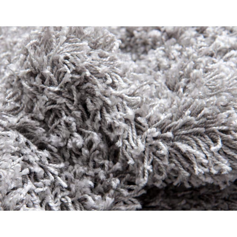 Unique Loom Solid Shag Collection Area Rug (7' 1" x 10' Rectangle Cloud Gray)