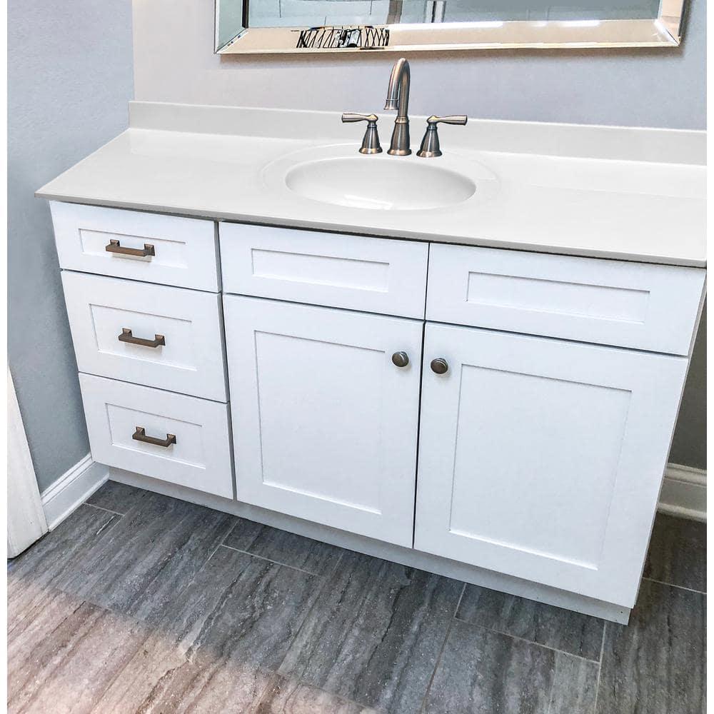 Design House  Cultured Marble Vanity Top in Solid White, 49-Inch x 22-Inch
