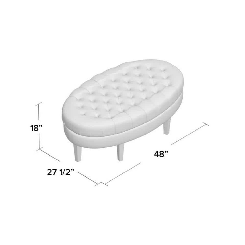 Martin Button Tufted Oval Cocktail Ottoman