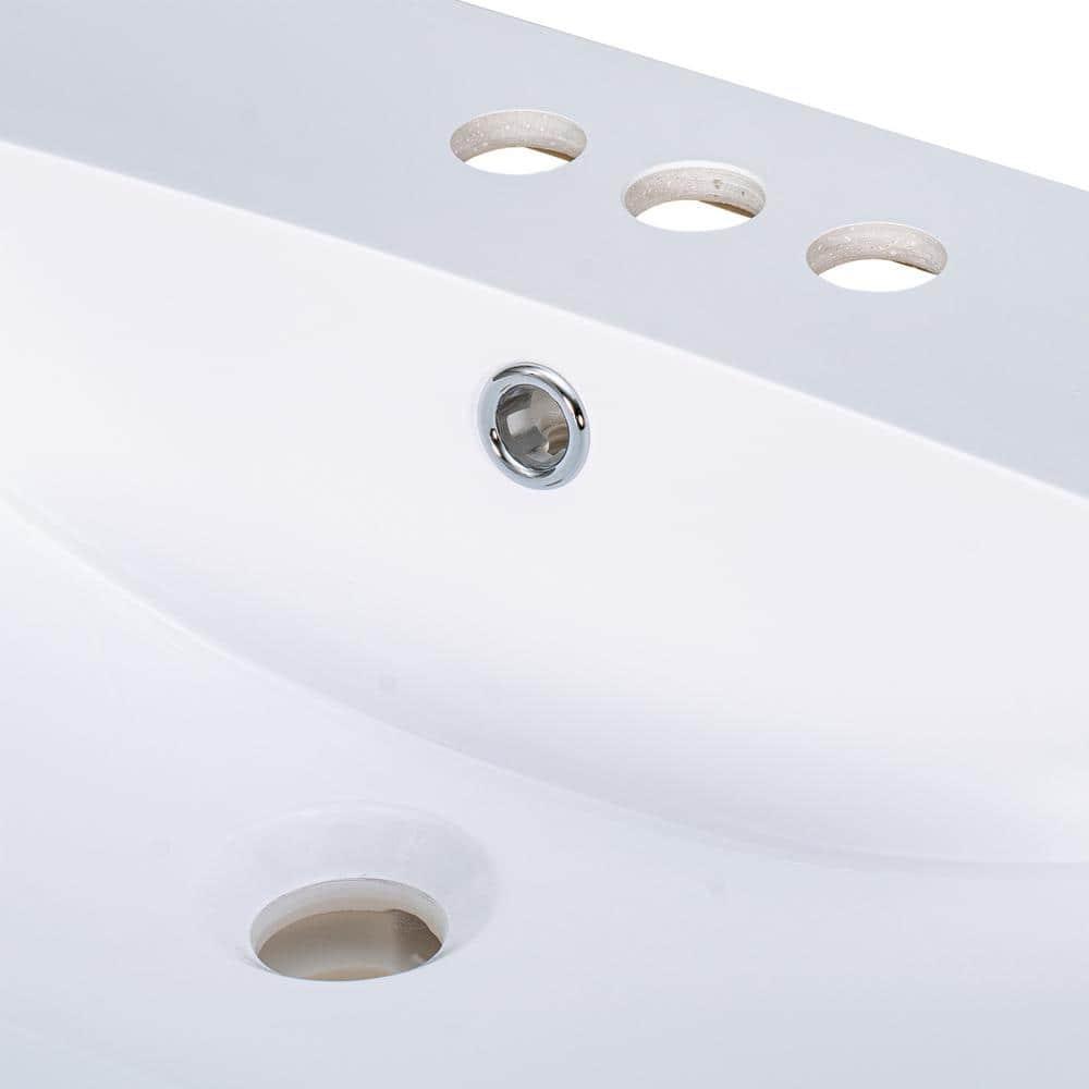 Wenty 18'' White Ceramic Rectangular Bathroom Sink