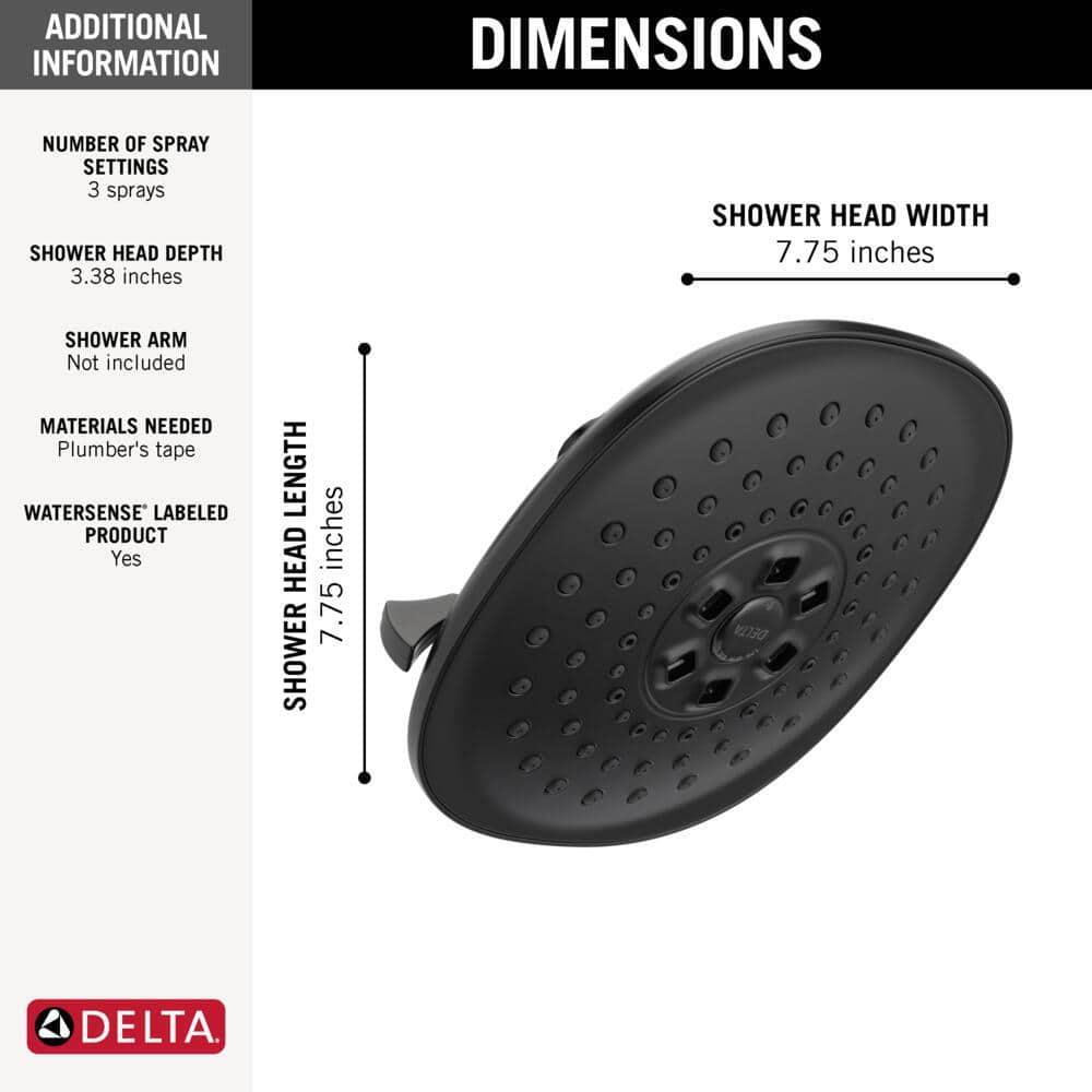 Universal Showering Components Shower Head in Matte Black