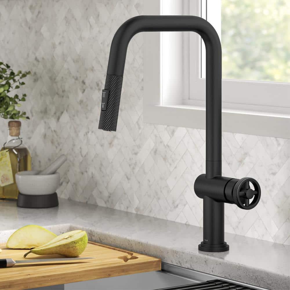 Urbix Industrial Pull-Down Single Handle Kitchen Faucet