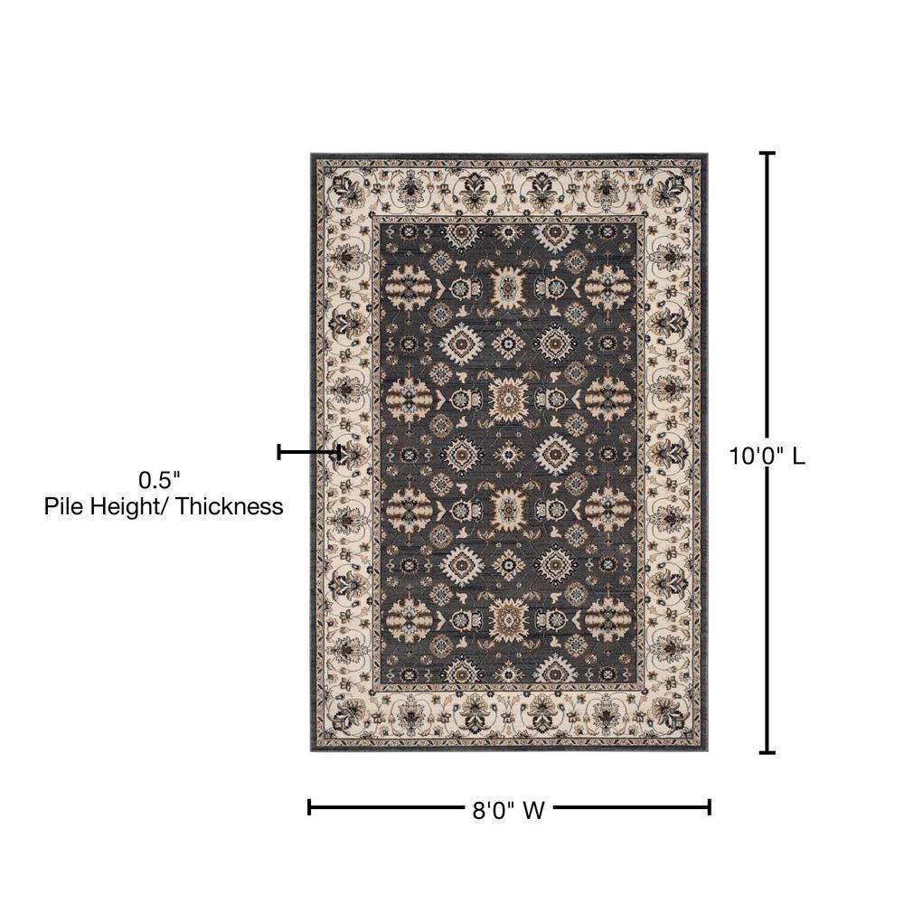 Lyndhurst LNH332 Power Loomed Area Rug - Grey/Cream - 8'x10' - Safavieh.