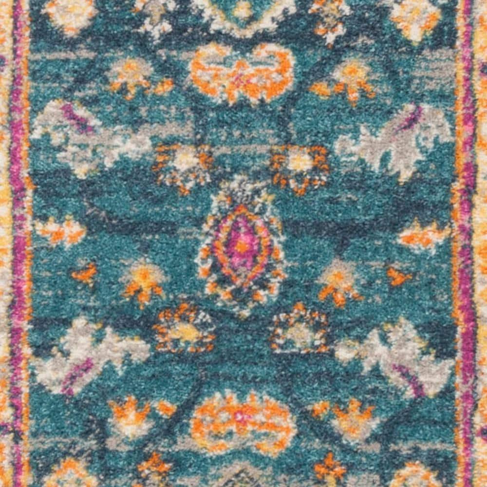 Madison 200 MAD202 Power Loomed Indoor Runner Rug - Blue/Multi - 2'3"x10' - Safavieh