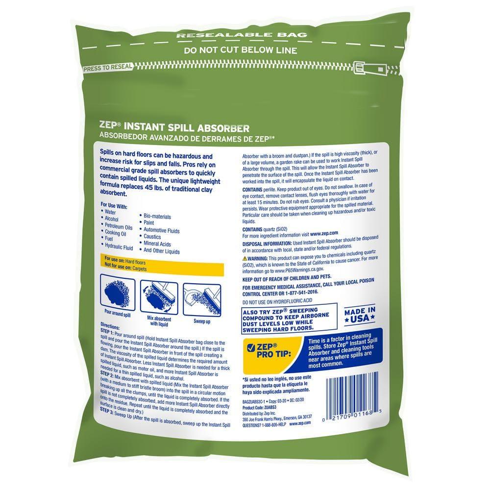 Zep Commercial Instant Spill Multipurpose Absorber 3lb/48 ounce bag, Absorbents,