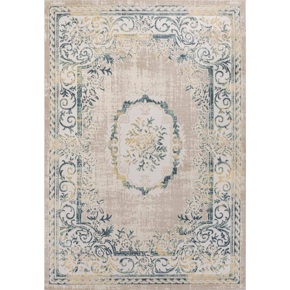 JONATHAN Y Rosalia Cottage Medallion Navy/Ivory 3 ft. x 5 ft. Area Rug