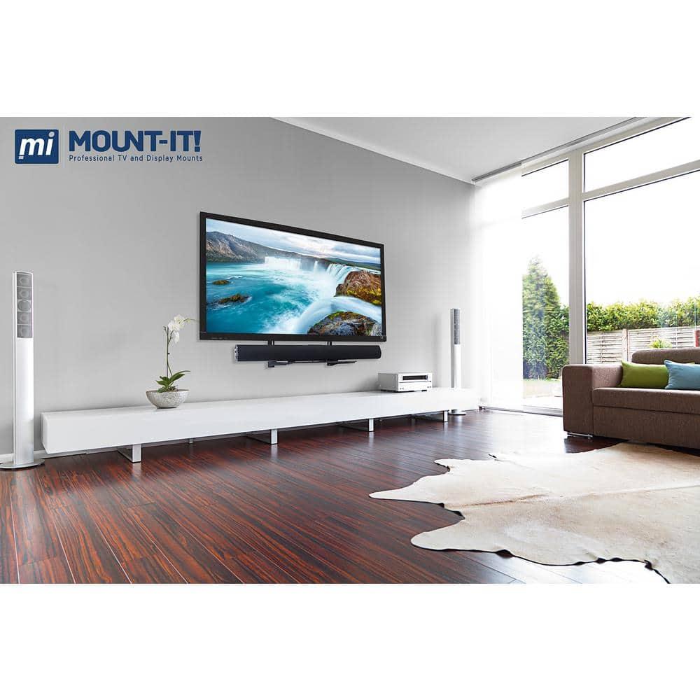 Mount-It TV Wall Mount Shelf Bracket Under TV for Cable Box, DVD Player, Stereo AV Components Shelf, Black