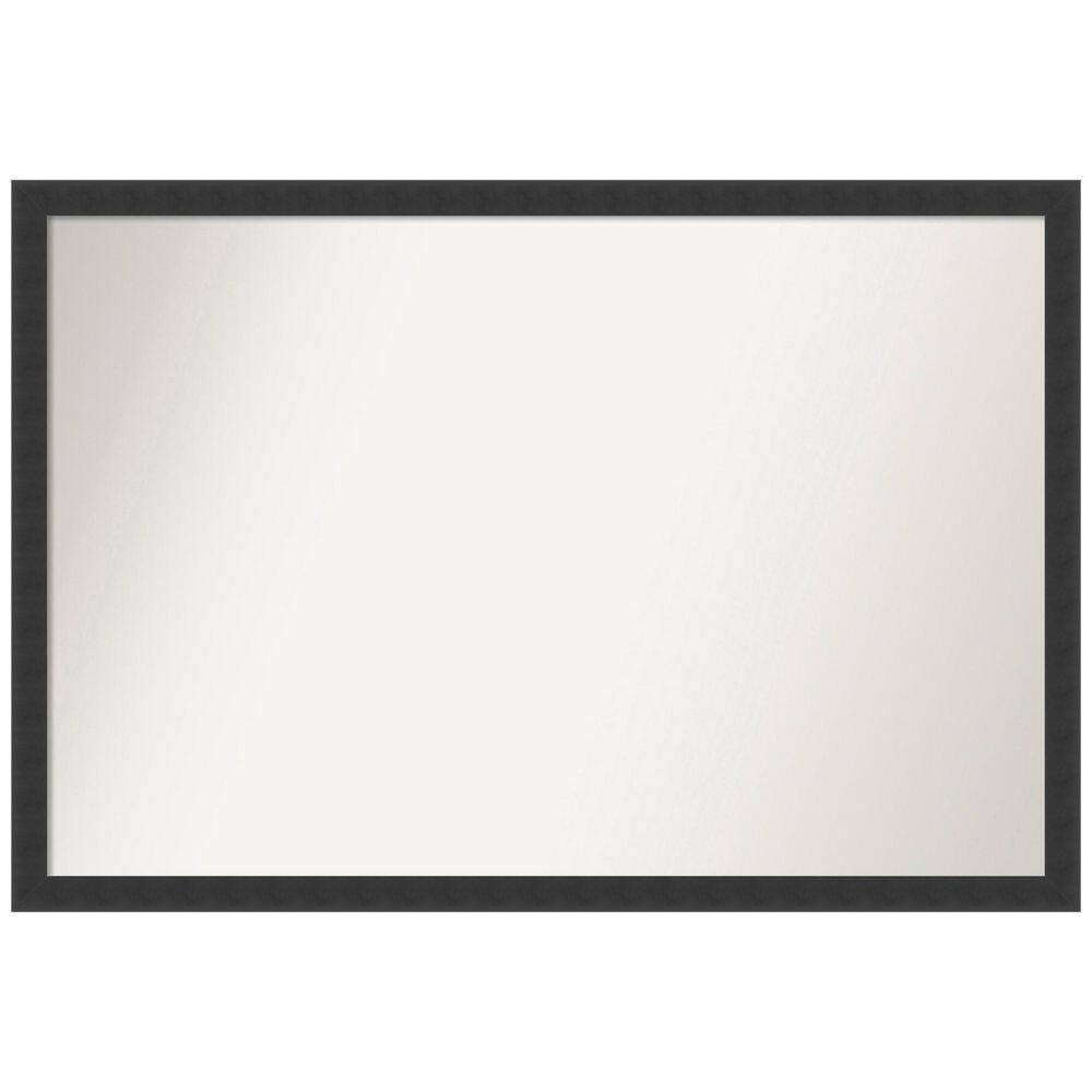 Amanti Art Mezzanotte Black Non-Beveled Wood Bathroom Wall Mirror 26 x 38 in.