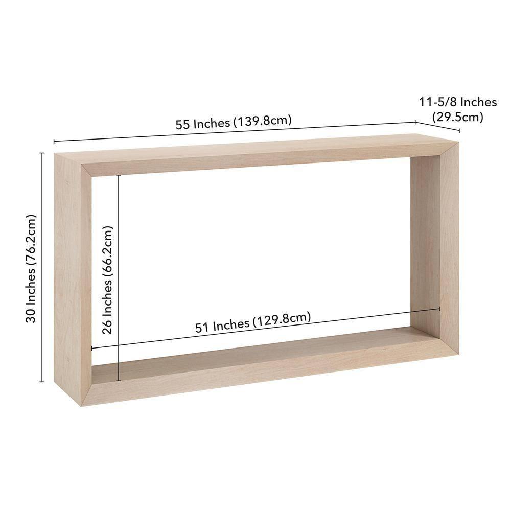 Evelyn&Zoe Osmond 55" Wide Rectangular Console Table, Alder White