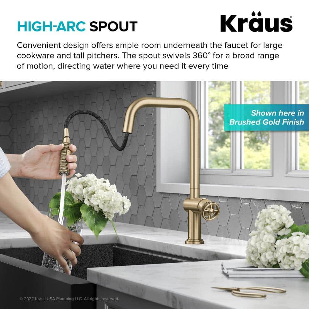 Urbix Industrial Pull-Down Single Handle Kitchen Faucet