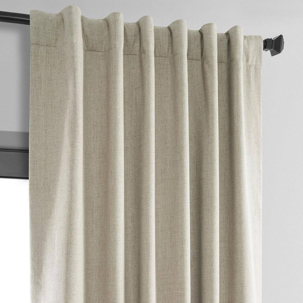 Exclusive Fabrics Cortinas Opacas de Tejido de Lino Cruzado Térmico Vintage (1 Panel) Color Canela Claro 50 X 96 96 Pulgadas