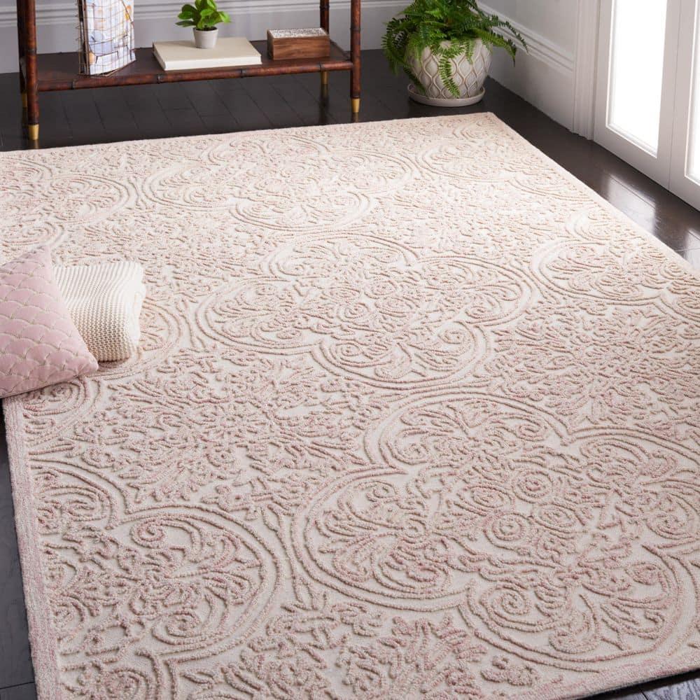 Martha Stewart Trace - MSR3511 - Indoor Hand Tufted Area Rugs - Ivory/Pink - 6'x9'